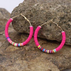 Pink Hoop Earrings NWT